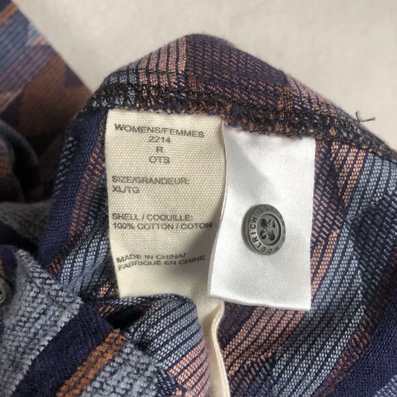 WOOLRICH Aztec Flannel Shirt Women's XL Blue Button Up Casual Western Ranch - Picture 4 of 16